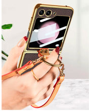 Cargar imagen en el visor de la galería, Estuche GKK Electro Plateado Con Anillo para Samsung Z Flip5