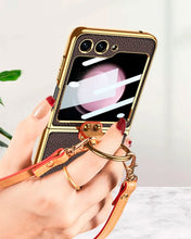 Cargar imagen en el visor de la galería, Estuche GKK Electro Plateado Con Anillo para Samsung Z Flip5