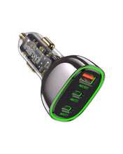 Cargar imagen en el visor de la galería, Cargador De Carro Carga Rápida Kaku Tres Puertos Usb 125W Max Ksc-1057