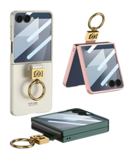Cargar imagen en el visor de la galería, Estuche GKK Leather Anillo Deluxe + Glass para Samsung Z Flip7