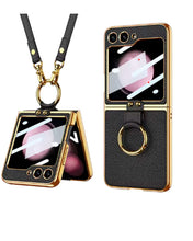 Cargar imagen en el visor de la galería, Estuche GKK Electro Plateado Con Anillo para Samsung Z Flip5