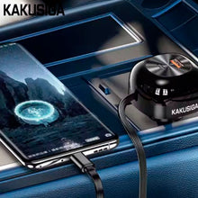 Cargar imagen en el visor de la galería, Cargador carro dos Puertos 60W  kakusiga con cable retráctil tipo c ksc-1203