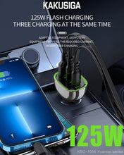 Cargar imagen en el visor de la galería, Cargador De Carro Carga Rápida Kaku Tres Puertos Usb 125W Max Ksc-1057