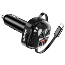 Cargar imagen en el visor de la galería, Cargador carro dos Puertos 60W  kakusiga con cable retráctil tipo c ksc-1203