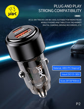 Cargar imagen en el visor de la galería, Cargador De Carro Carga Rápida  dos puestos usb+tipo C 60w P2
