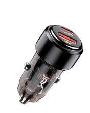 Cargar imagen en el visor de la galería, Cargador De Carro Carga Rápida  dos puestos usb+tipo C 60w P2