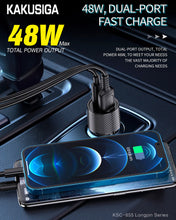 Cargar imagen en el visor de la galería, Cargador De Carro Carga Rápida Kaku De Puerto Usb + Tipo C 48w Ksc-856