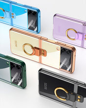 Cargar imagen en el visor de la galería, Estuche GKK Phantom Anillo de Lujo Transparente para Samsung Z Flip 4