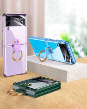 Cargar imagen en el visor de la galería, Estuche GKK Phantom Anillo de Lujo Transparente para Samsung Z Flip 4