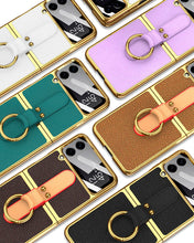 Cargar imagen en el visor de la galería, Estuche GKK Electro Plateado de Lujo Con correa para Samsung Z Flip6