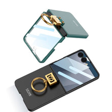 Cargar imagen en el visor de la galería, Estuche GKK Leather Anillo Deluxe + Glass para Samsung Z Flip7
