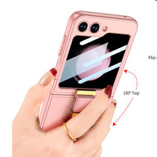 Cargar imagen en el visor de la galería, Estuche GKK Leather Anillo Deluxe + Glass para Samsung Z Flip7
