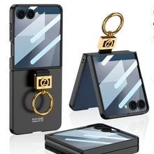 Cargar imagen en el visor de la galería, Estuche GKK Leather Anillo Deluxe + Glass para Samsung Z Flip7

