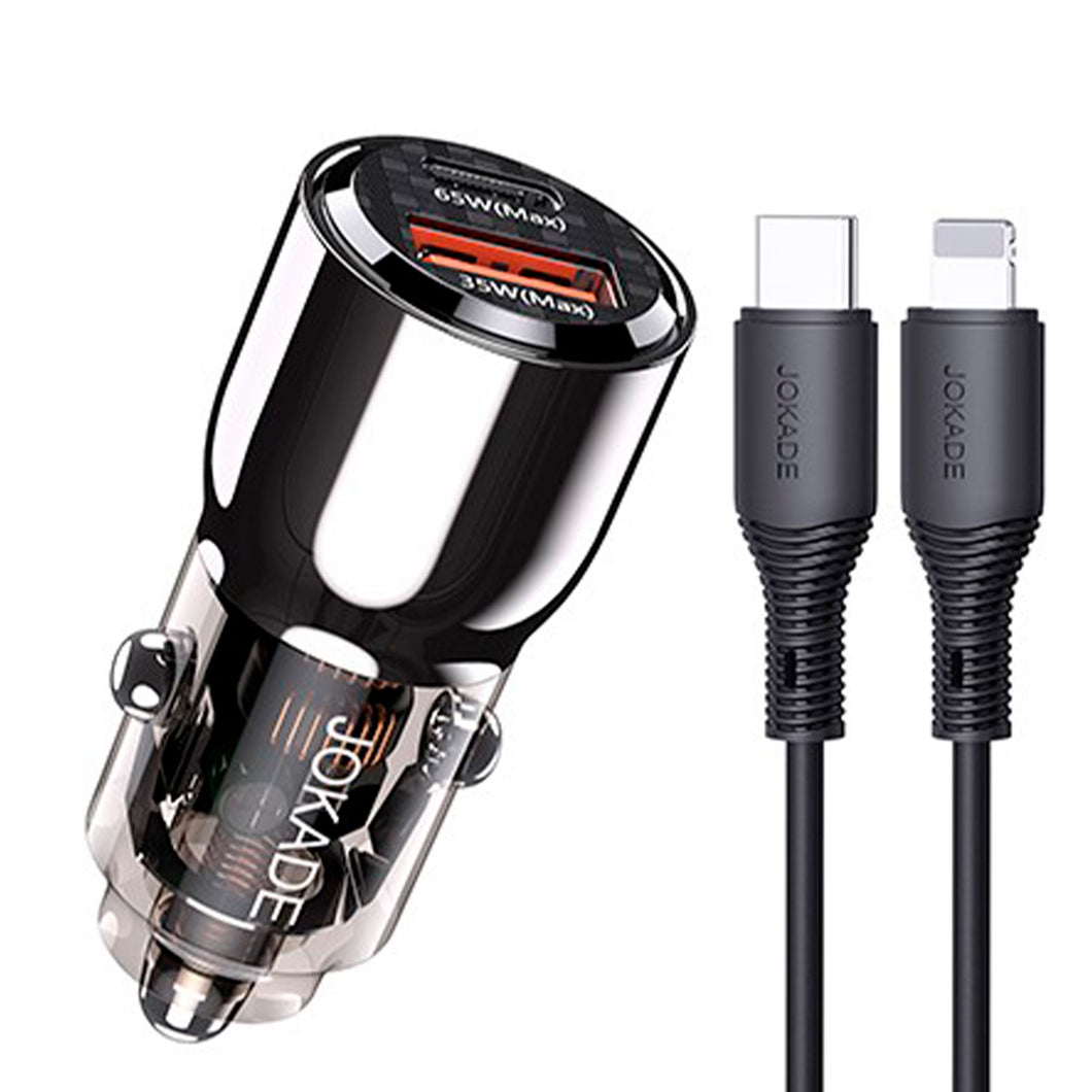 Cargador De Carro Carga Rápida  De Doble Puerto Usb 100W  para Iphone  JokadeJ026