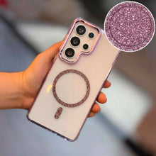 Cargar imagen en el visor de la galería, Estuche Acrílico magSafe Con Anillo Brillante Diamond Compatible Con Samsung S26 Ultra
