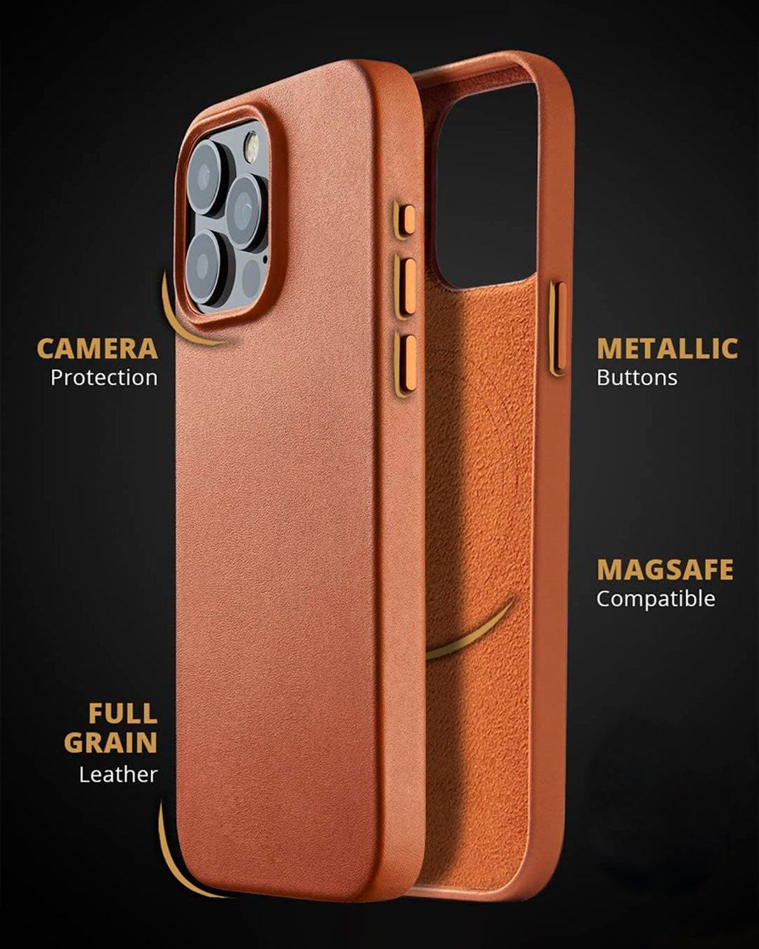 Funda de cuero iPhone 15 Pro Max marrón - Comprar online