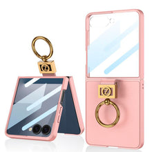 Cargar imagen en el visor de la galería, Estuche GKK Leather Anillo Deluxe + Glass para Samsung Z Flip7
