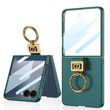 Cargar imagen en el visor de la galería, Estuche GKK Leather Anillo Deluxe + Glass para Samsung Z Flip7
