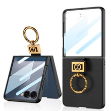 Cargar imagen en el visor de la galería, Estuche GKK Leather Anillo Deluxe + Glass para Samsung Z Flip7
