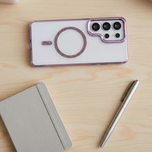 Cargar imagen en el visor de la galería, Estuche Acrílico magSafe Con Anillo Brillante Diamond Compatible Con Samsung S26 Ultra
