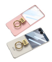 Cargar imagen en el visor de la galería, Estuche GKK Leather Anillo Deluxe + Glass para Samsung Z Flip7
