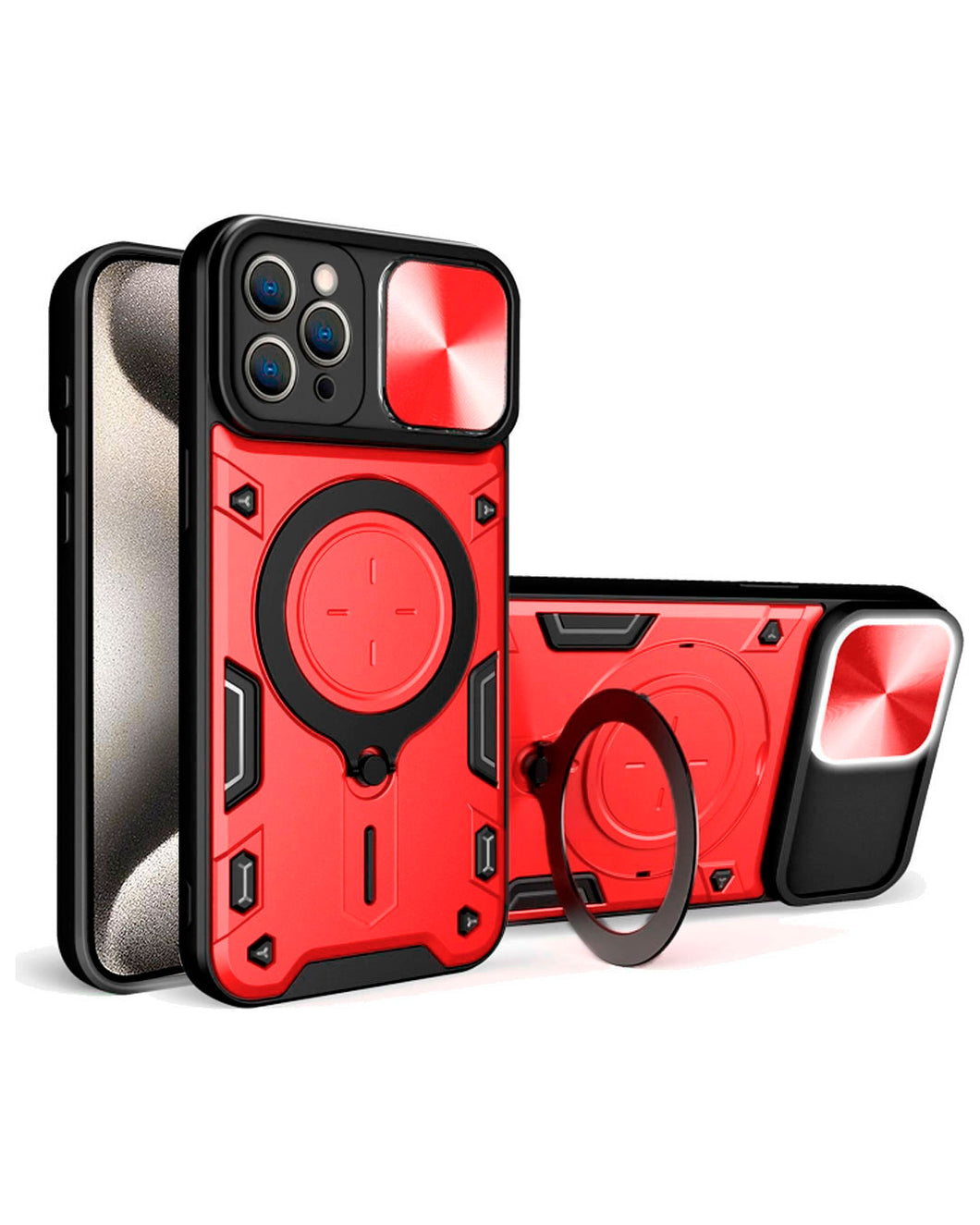 Estuche Proteccion Camara Con Soporte iPhone 15 Pro Max